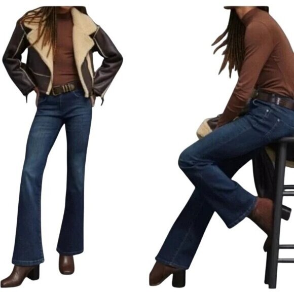 Pilcro Denim - NEW Anthropologie's Pilcro Demilune Boot Jeans Size 31 Darker Wash Cowgirl